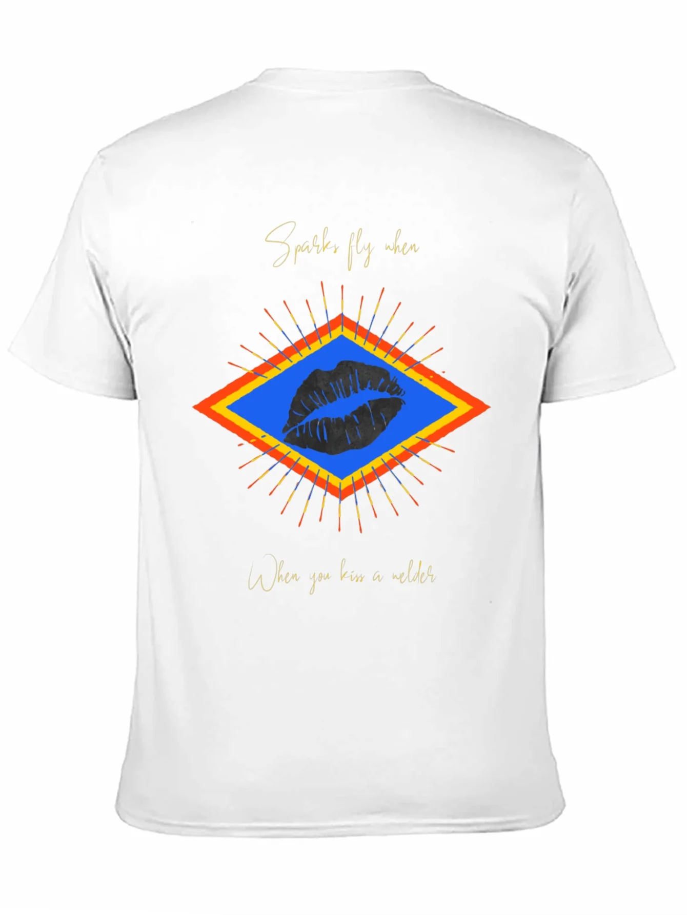 Sparks Fly Welder Kiss Graphic Tee