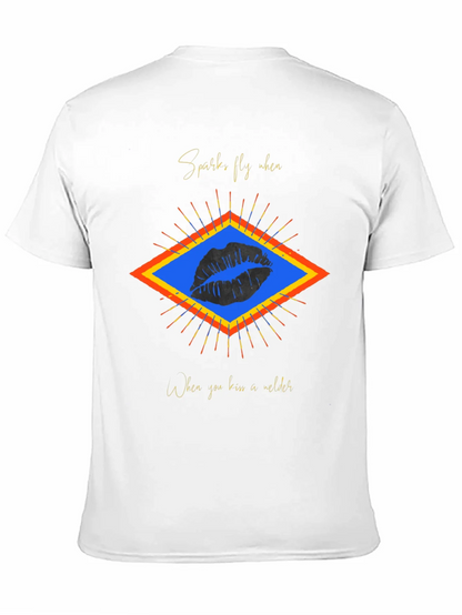 Sparks Fly Welder Kiss Graphic Tee