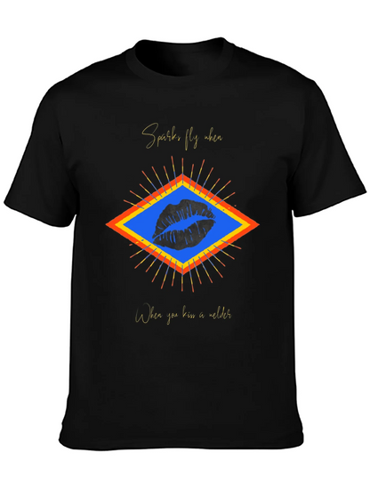 Sparks Fly Welder Kiss Graphic Tee