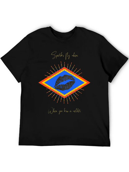 Sparks Fly Welder Kiss Graphic Tee