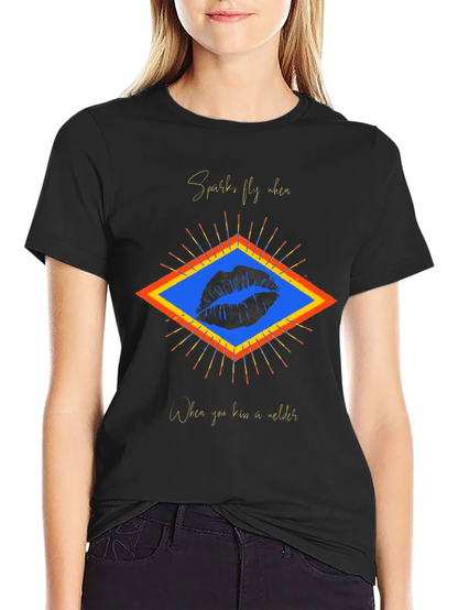 Sparks Fly Welder Kiss Graphic Tee