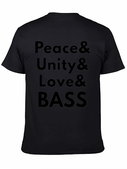 Peace Unity Love Bass Graphic T-Shirt