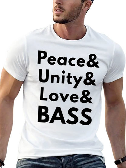 Peace Unity Love Bass Graphic T-Shirt