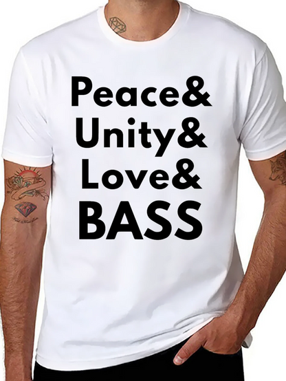 Peace Unity Love Bass Graphic T-Shirt