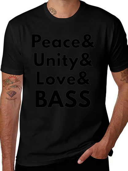 Peace Unity Love Bass Graphic T-Shirt