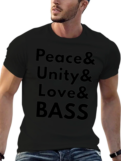 Peace Unity Love Bass Graphic T-Shirt