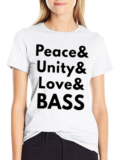 Peace Unity Love Bass Graphic T-Shirt