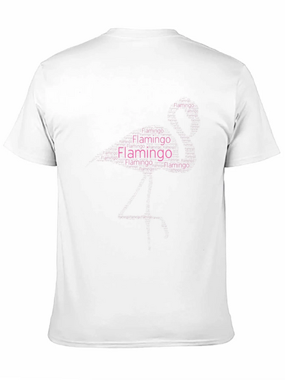 Flamingo Word Art Graphic Black T-Shirt