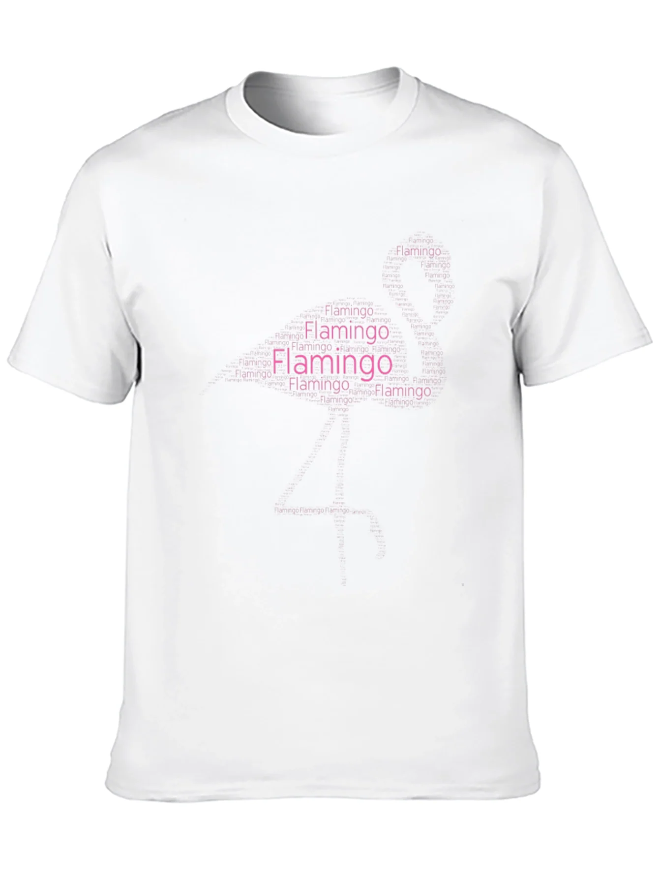 Flamingo Word Art Graphic Black T-Shirt