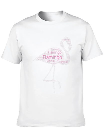 Flamingo Word Art Graphic Black T-Shirt