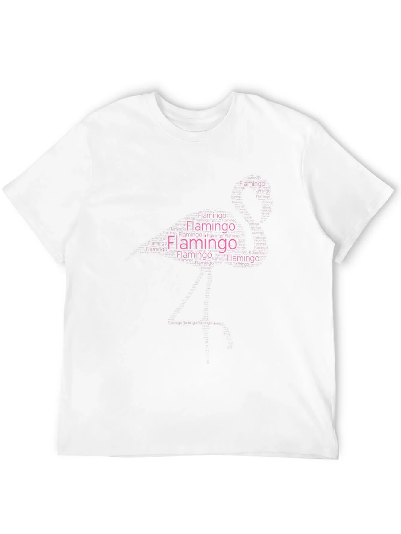 Flamingo Word Art Graphic Black T-Shirt