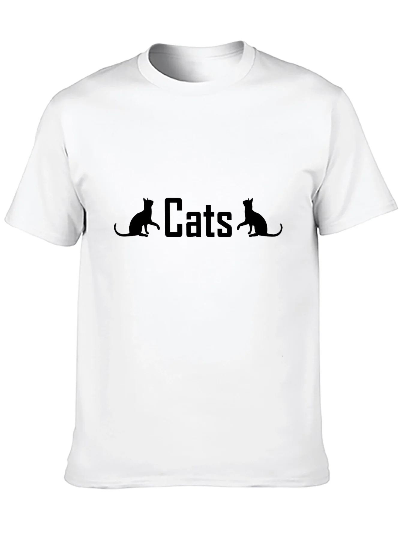 Cats Graphic Print Black T-Shirt