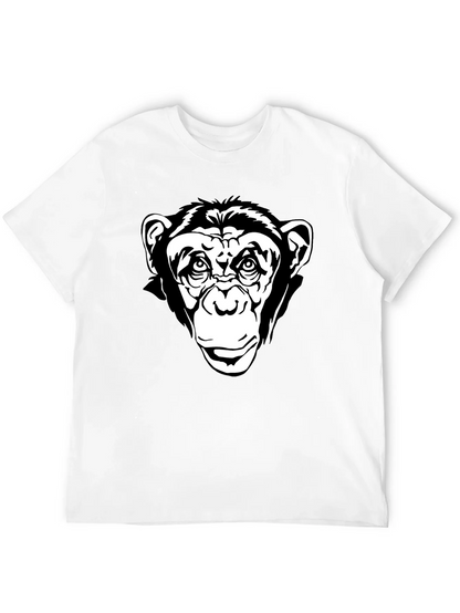 Black T-Shirt with Chimpanzee Graphic