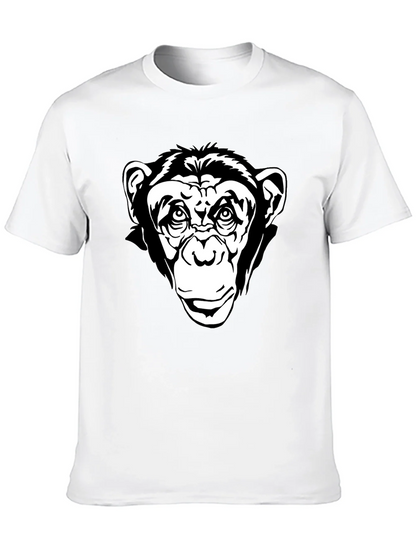 Black T-Shirt with Chimpanzee Graphic
