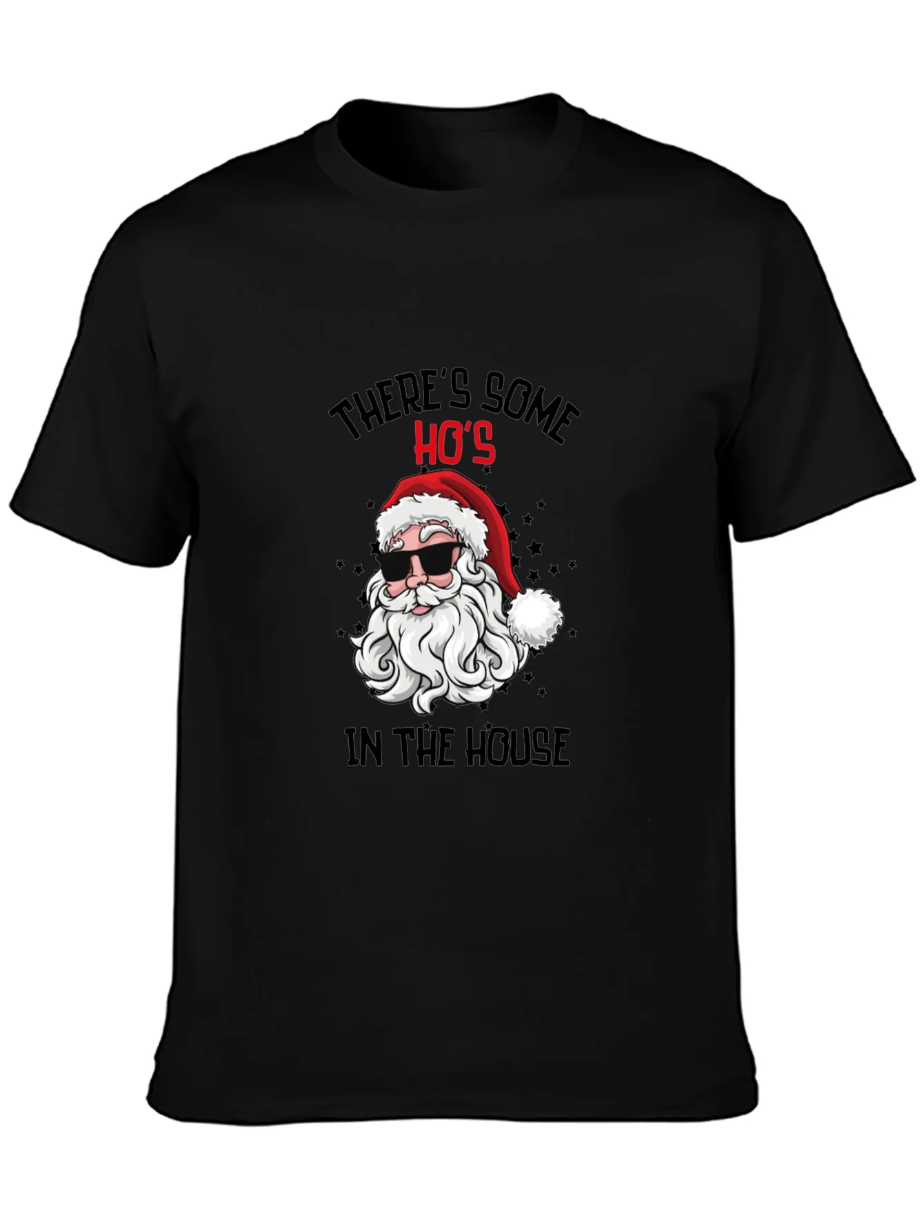 Cool Santa Christmas T-Shirt: Theres Some Hos