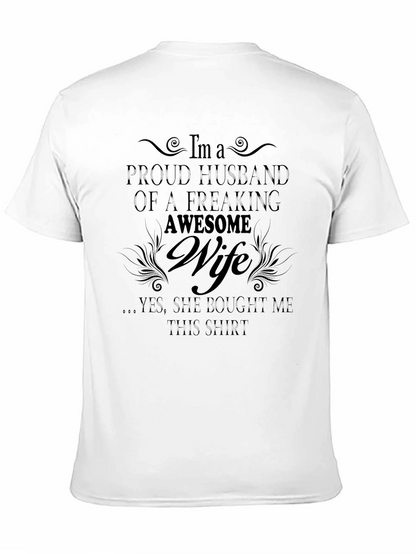 Proud Husband of Awesome Wife Graphic T-Shirt