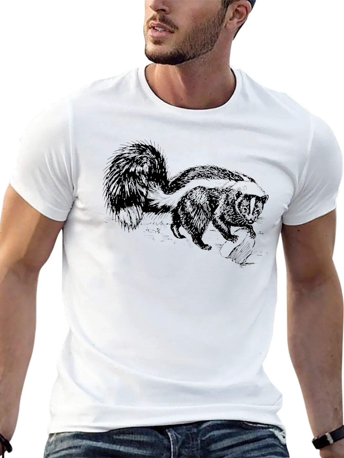Skunk Graphic Tee - Casual Cotton T-Shirt