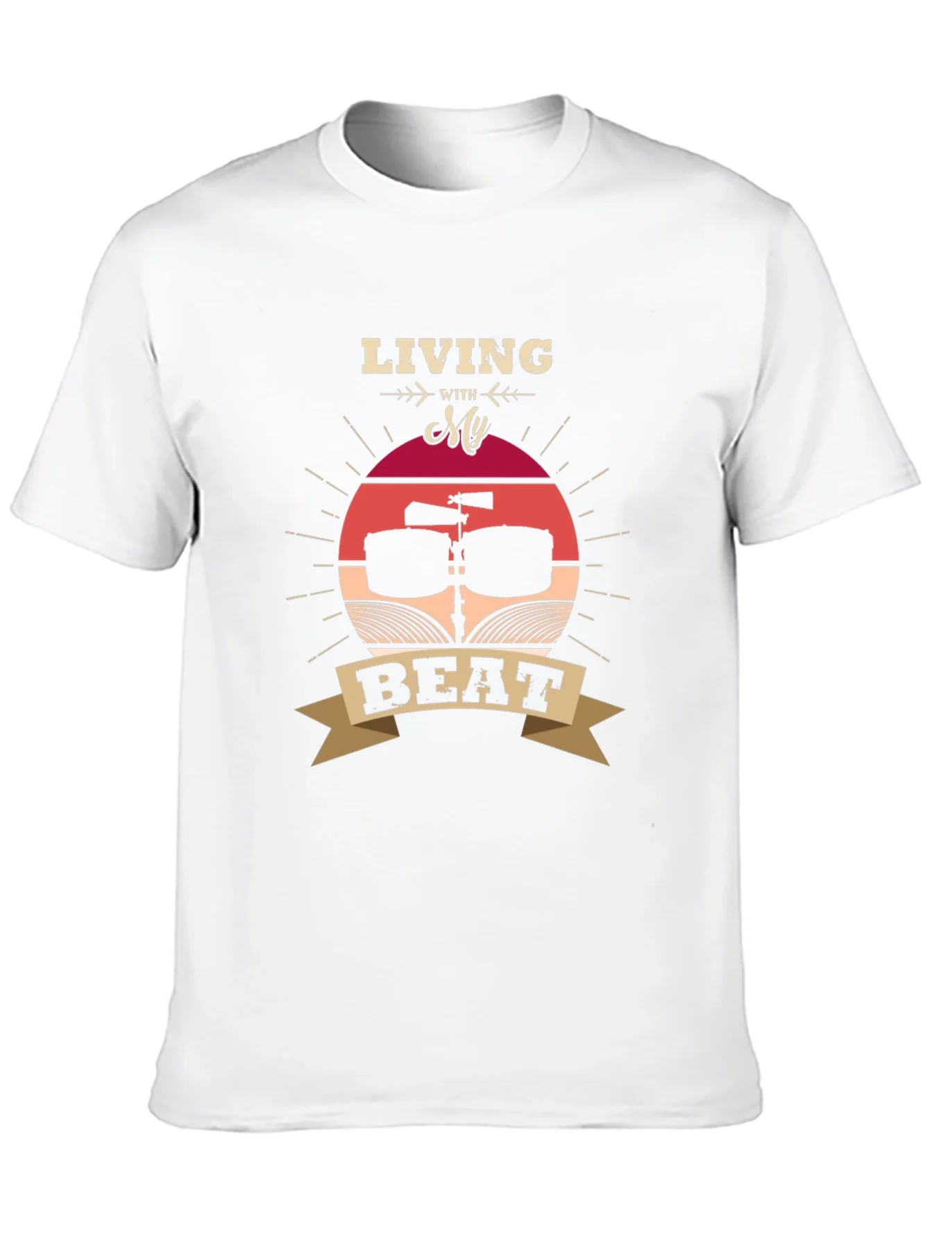 Living With My Beat T-Shirt - Music Lover Tee