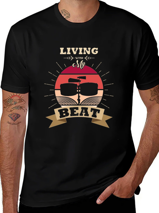 Living With My Beat T-Shirt - Music Lover Tee