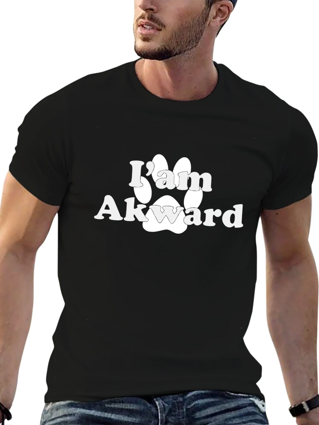 Im Awkward Paw Print Graphic T-Shirt