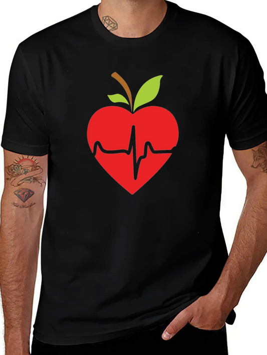 Apple Heartbeat Graphic Tee - Black T-Shirt