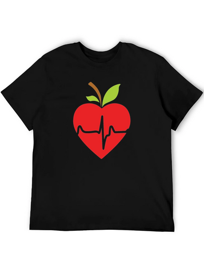 Apple Heartbeat Graphic Tee - Black T-Shirt