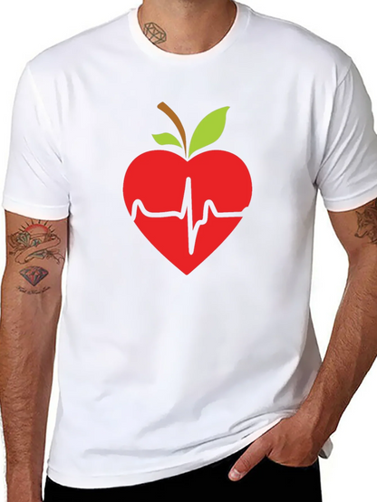 Apple Heartbeat Graphic Tee - Black T-Shirt