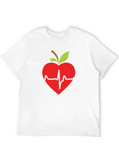 Apple Heartbeat Graphic Tee - Black T-Shirt