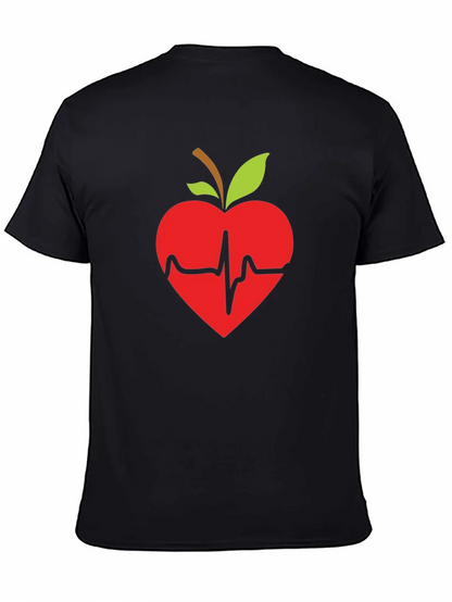 Apple Heartbeat Graphic Tee - Black T-Shirt