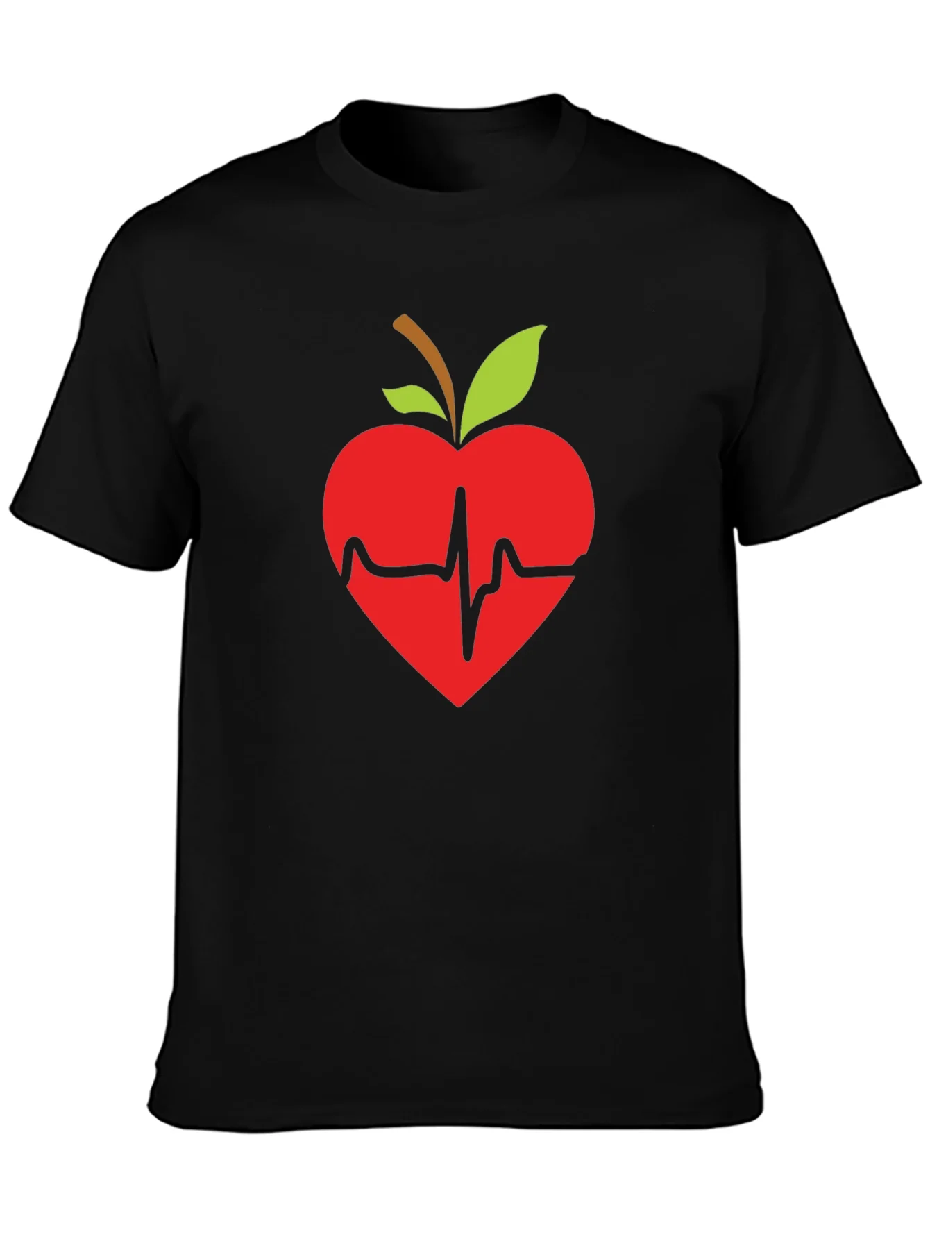 Apple Heartbeat Graphic Tee - Black T-Shirt