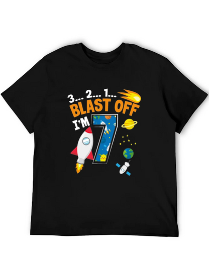 Blast Off 7th Birthday T-Shirt