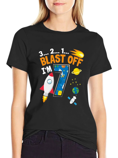 Blast Off 7th Birthday T-Shirt