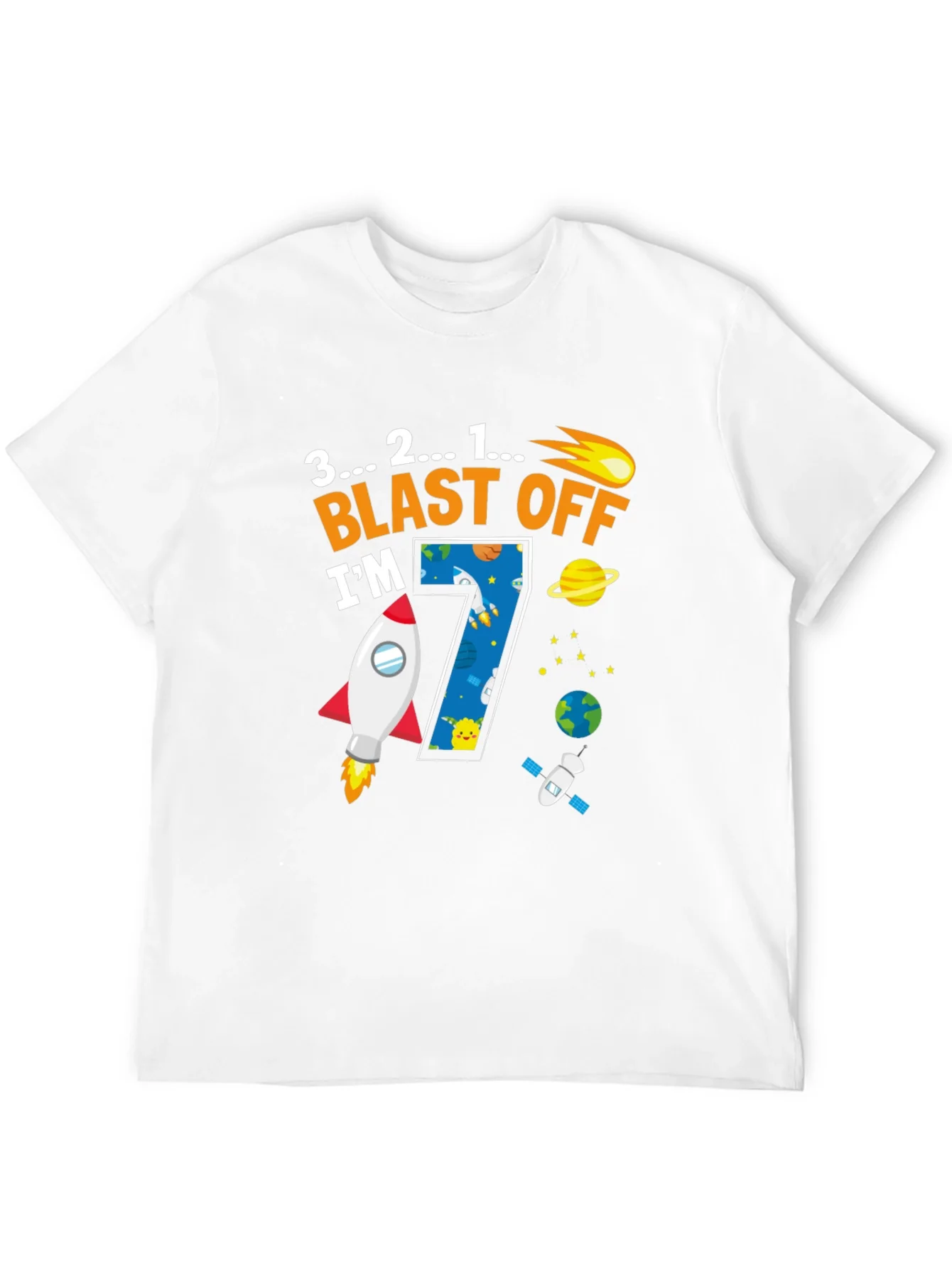 Blast Off 7th Birthday T-Shirt