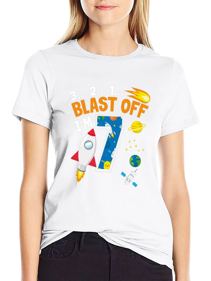 Blast Off 7th Birthday T-Shirt