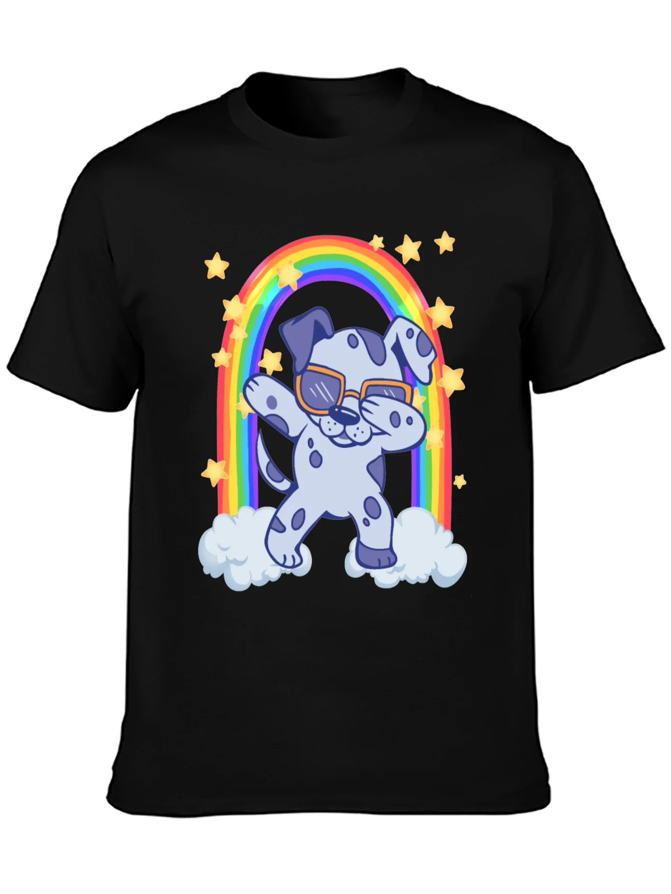 Dabbing Dalmatian Rainbow T-Shirt