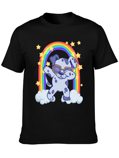 Dabbing Dalmatian Rainbow T-Shirt