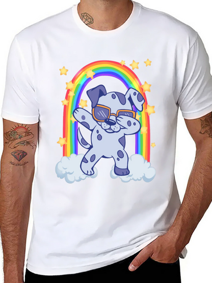 Dabbing Dalmatian Rainbow T-Shirt