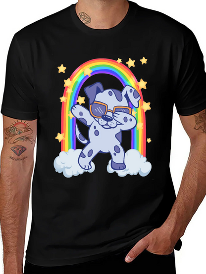 Dabbing Dalmatian Rainbow T-Shirt