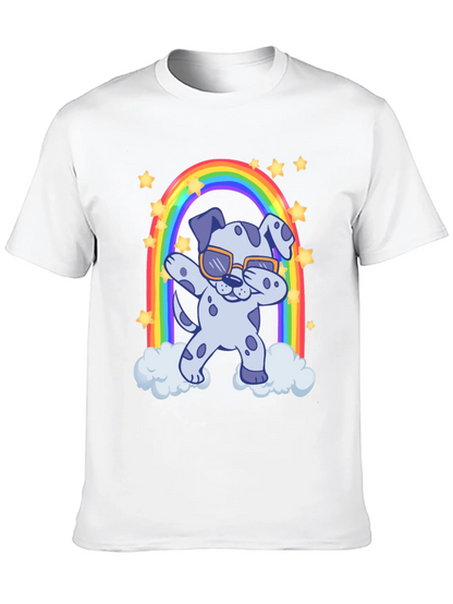 Dabbing Dalmatian Rainbow T-Shirt