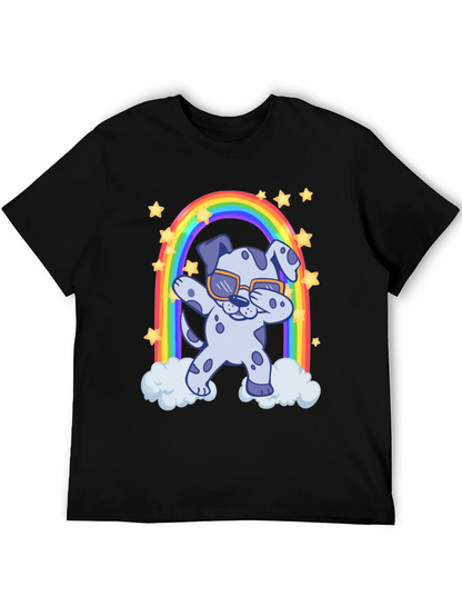 Dabbing Dalmatian Rainbow T-Shirt