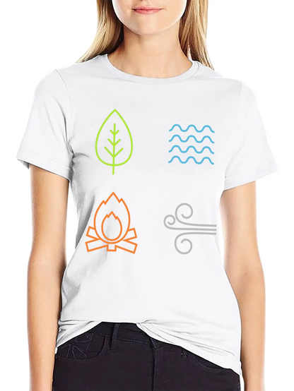 Four Elements Graphic T-Shirt - Earth Water Fire Air