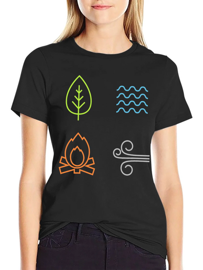Four Elements Graphic T-Shirt - Earth Water Fire Air