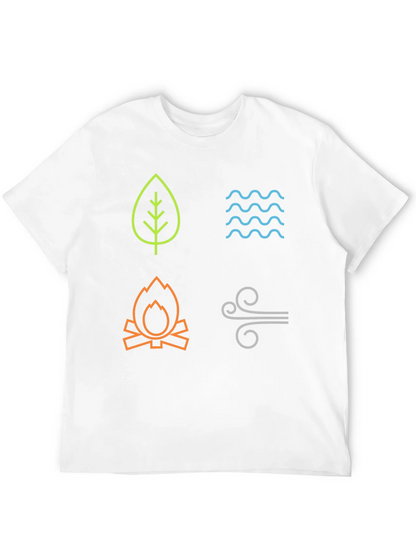 Four Elements Graphic T-Shirt - Earth Water Fire Air