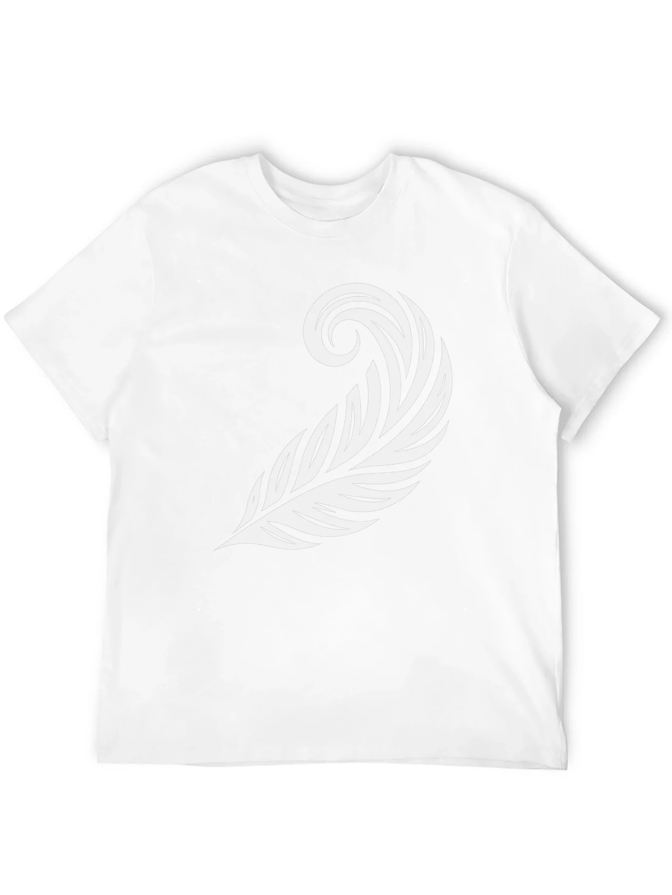 Stylish Feather Graphic Tee - Black
