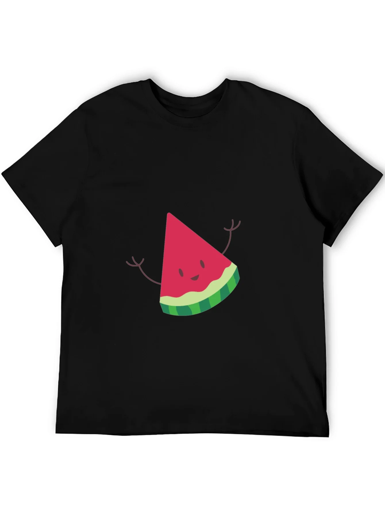 Watermelon Slice Graphic Black T-Shirt