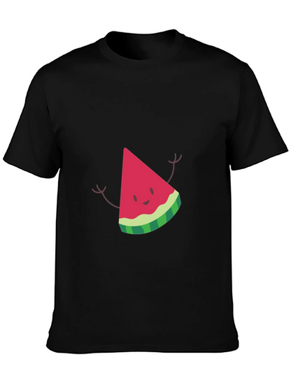 Watermelon Slice Graphic Black T-Shirt