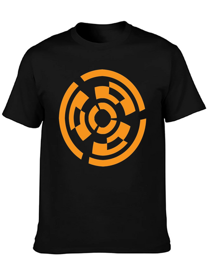 Geometric Circle Graphic T-Shirt - Black