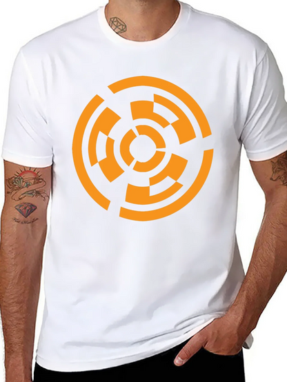 Geometric Circle Graphic T-Shirt - Black
