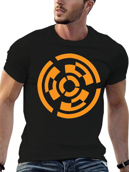 Geometric Circle Graphic T-Shirt - Black