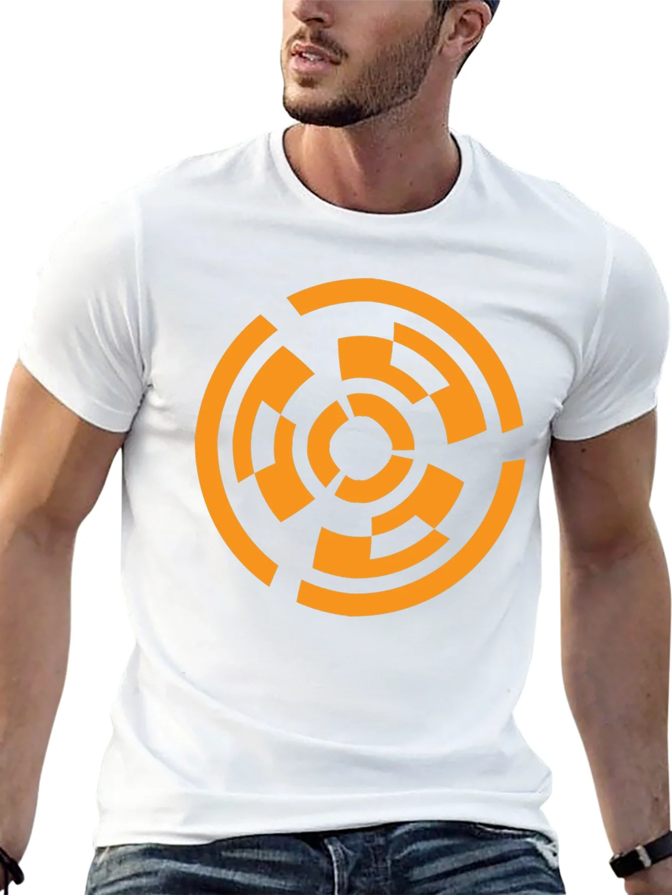 Geometric Circle Graphic T-Shirt - Black